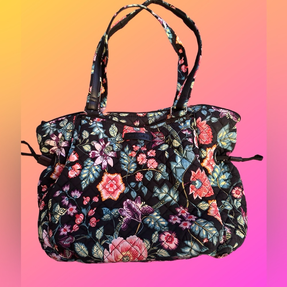 Vera Bradley Black Floral Tote Bag